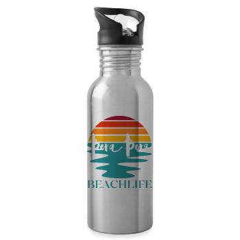 Bora Bora Beach Life The Best Life - 20 oz Water Bottle - silver - Right