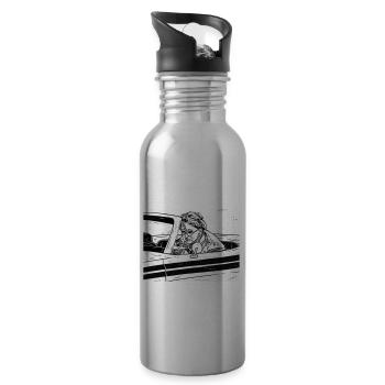 Communism Cycling Man - 20 oz Water Bottle - silver - Right