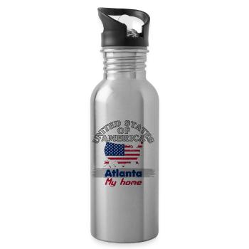 United States of America - Atlanta my home - USA - 20 oz Water Bottle - silver - Right