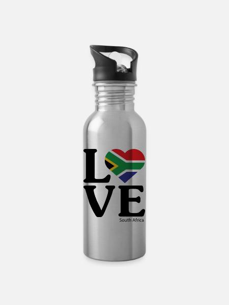 Love South Africa - 20 oz Water Bottle - silver