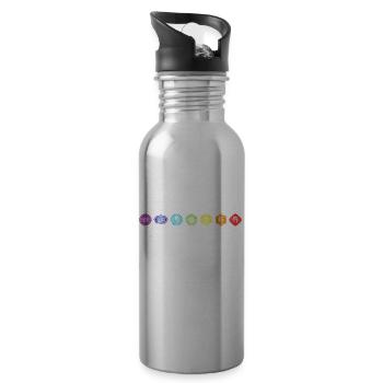 Aligned Is The New Hustle Funny Yoga Chakras - 20 oz Water Bottle - silver - Right