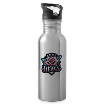 Love heals - 20 oz Water Bottle - silver - Right