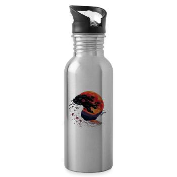 Ethereal Night Mountain Landscape - 20 oz Water Bottle - silver - Right