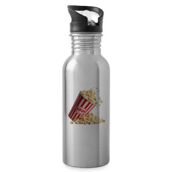 Popcorn Bucket Retro Design - 20 oz Water Bottle - silver - Right