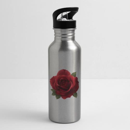 Rose: Crimson Bloom Elegance - 20 oz Water Bottle