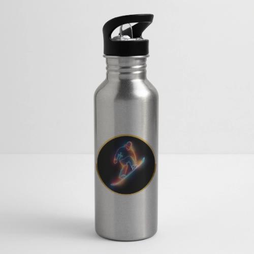Golden Neon Snowboard - 20 oz Water Bottle