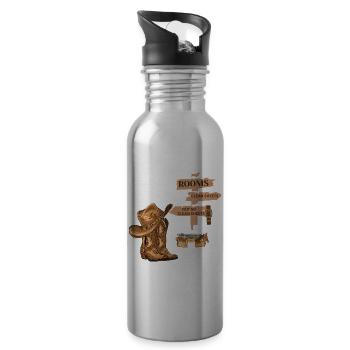 Western Gear Sign Rustic Boots - 20 oz Water Bottle - silver - Right
