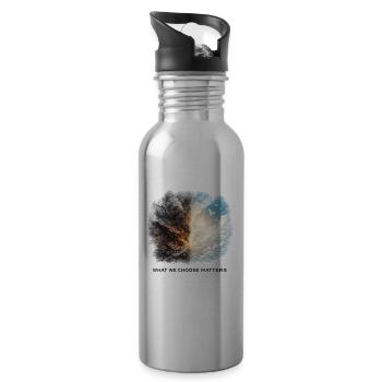 Fire and Sky Dichotomy - 20 oz Water Bottle - silver - Right