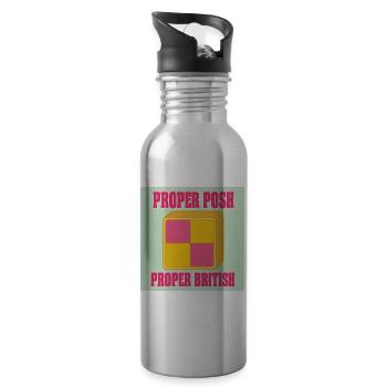Proper Posh, Proper British - Battenberg Cake - 20 oz Water Bottle - silver - Right