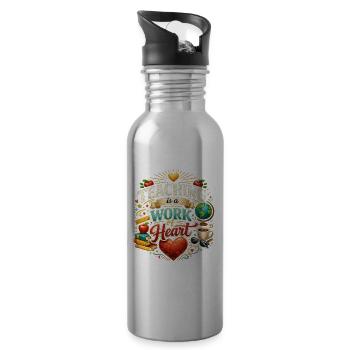 teacher  - 20 oz Water Bottle - silver - Right