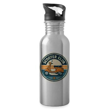 Retro Scooter Club Badge - 20 oz Water Bottle - silver - Right