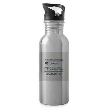 Halloween Small Talk Scarier Than Ghosts Introvert - 20 oz Water Bottle - silver - Right