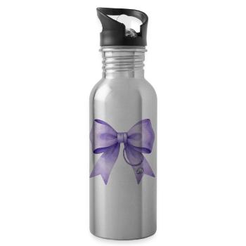 Cute Medical Ribbon Bow - 20 oz Water Bottle - silver - Right