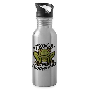 frogs are awesome - 20 oz Water Bottle - silver - Right