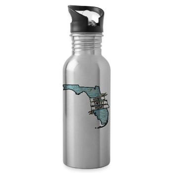 Florida Home Sweet Home Vintage Rustic Chic - 20 oz Water Bottle - silver - Right
