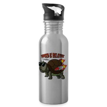 Speed is relative fast turtle with a turbo engine - 20 oz Water Bottle - silver - Right