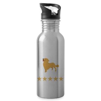 Golden Retriever Review - 20 oz Water Bottle - silver - Right
