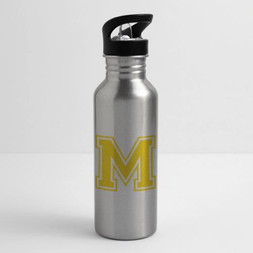 Letter M – Capital Athletic Alphabet Monogram - 20 oz Water Bottle