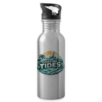 Chasing Tides Retro Sailing - 20 oz Water Bottle - silver - Right