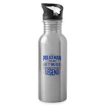 Police Birthday Gift Not Getting Old Becoming - 20 oz Water Bottle - silver - Right