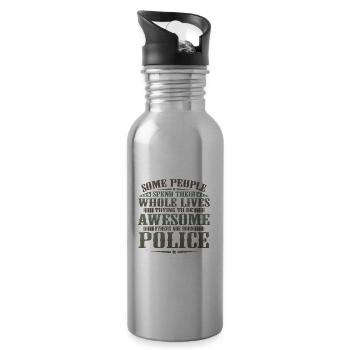 Some People Spend Life Trying to Be Awesome Some - 20 oz Water Bottle - silver - Right
