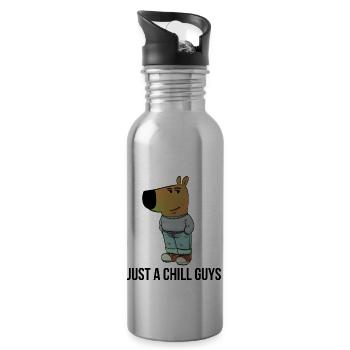 I'M JUST A CHILL GUYS MEME SHIRT FUNNY HHHH - 20 oz Water Bottle - silver - Right