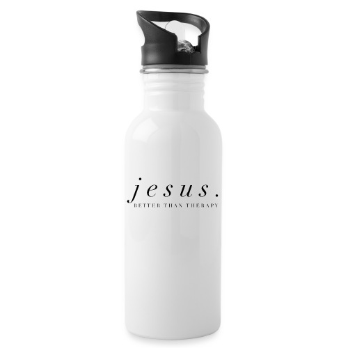 Jesus Better than therapy design 2 in black - 20 oz Water Bottle