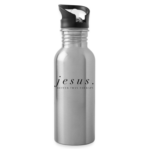 Jesus Better than therapy design 2 in black - 20 oz Water Bottle