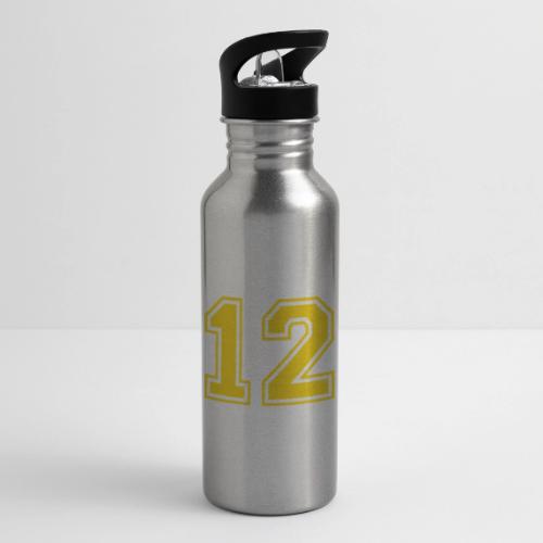 Number 12 in a classic athletic collegiate font - 20 oz Water Bottle