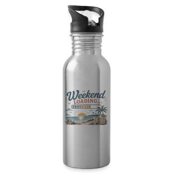 Weekend Loading Beach Vibes - 20 oz Water Bottle - silver - Right