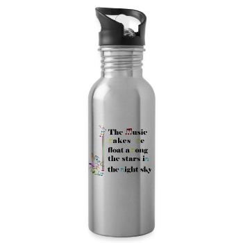 Music makes me float among the stars in the night - 20 oz Water Bottle - silver - Right