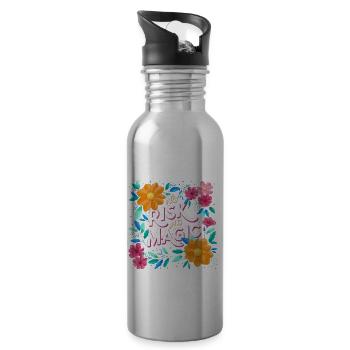 Flowers and Magic - 20 oz Water Bottle - silver - Right