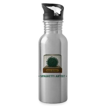 Spaghetti 3D Printer Artist - 20 oz Water Bottle - silver - Right