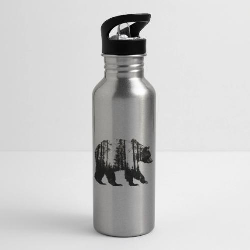 Evergreen Bear Silhouette - 20 oz Water Bottle