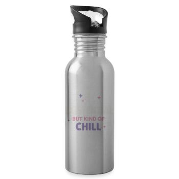 Existential Humor Nihilism Humor Absurdist - 20 oz Water Bottle - silver - Right