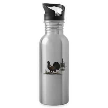 Silent Capercaillie - 20 oz Water Bottle - silver - Right