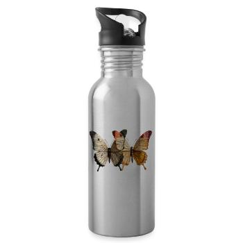 Collage Art Butterflies unique Butterfly Fan - 20 oz Water Bottle - silver - Right