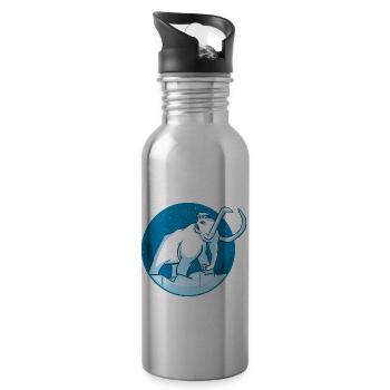 Winter Mammoth Prehistoric Elephant - 20 oz Water Bottle - silver - Right