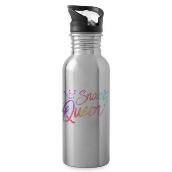 Snack Queen Food Snacking Cooking Snack Lover - 20 oz Water Bottle - silver - Right