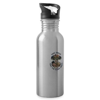 Ramen Mountain Scenic Route Funny Food T-Shirt - 20 oz Water Bottle - silver - Right