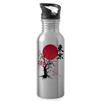 SAKURA ORIENTAL JAPANESE ART - 20 oz Water Bottle - silver - Right