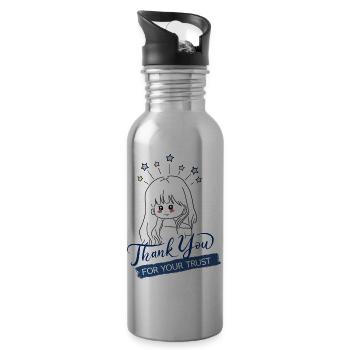 Thank you lovely gift for someone thanks giving - 20 oz Water Bottle - silver - Right