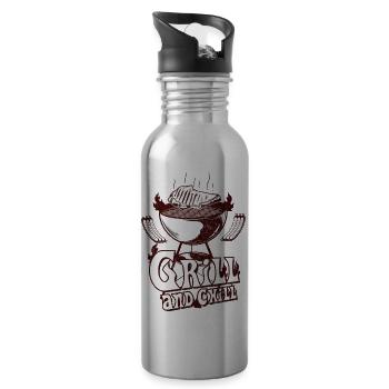 Grill And Chill - 20 oz Water Bottle - silver - Right