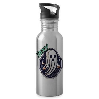 Ghost / Boo / Spook / Sheet / Costume / Halloween - 20 oz Water Bottle - silver - Right
