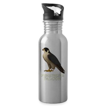 Peregrine Falcon Emblem - 20 oz Water Bottle - silver - Right