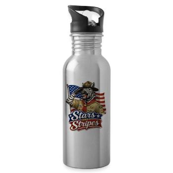 Zebra Scout Stars and Stripes - 20 oz Water Bottle - silver - Right
