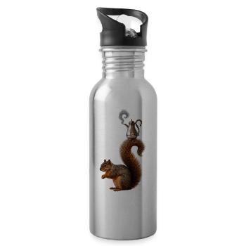 The Squirrel Waiter - 20 oz Water Bottle - silver - Right