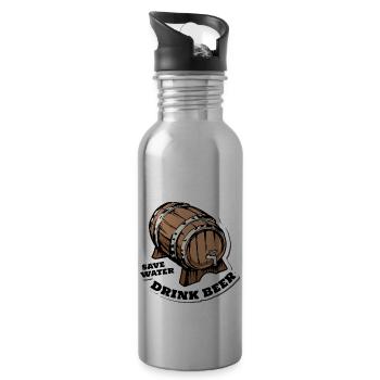 save water, drink beer - 20 oz Water Bottle - silver - Right