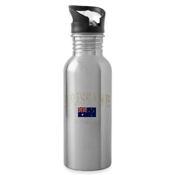 Brisbane Vintage Australia Flag - 20 oz Water Bottle - silver - Right