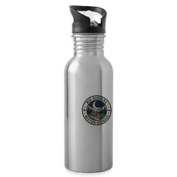 No Signal Better Stories - Camping Vintage Badge  - 20 oz Water Bottle - silver - Right